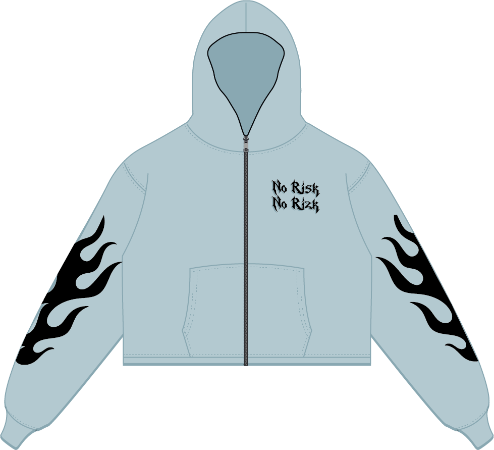 NO RISK NO RIZK ZIP HOODIE
